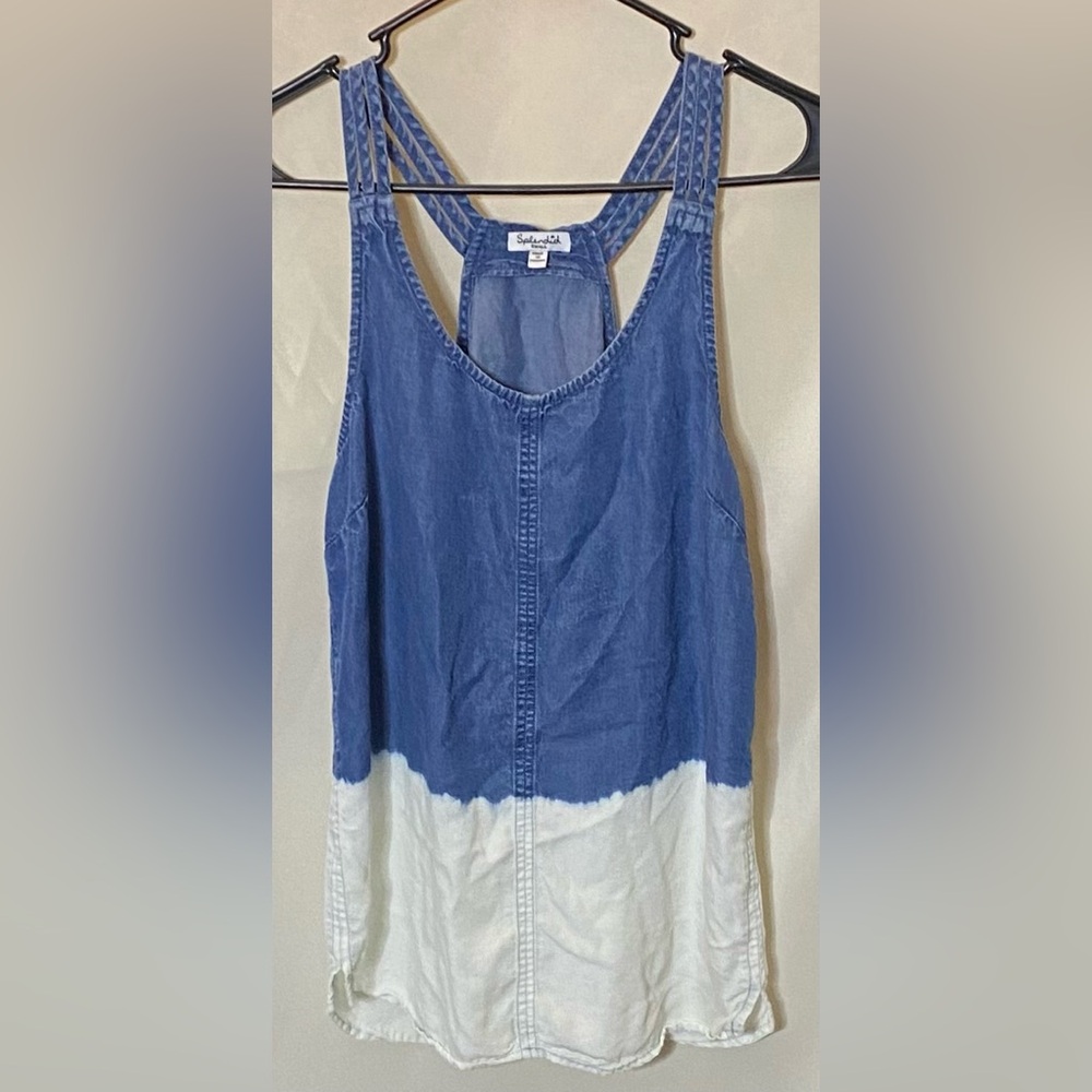 Splendid Dip Dyed Denim Racerback Tank Top - Picture 4 of 9